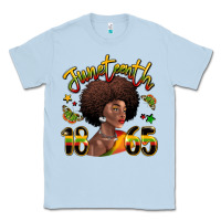 Dusty Blue juneteenth 1865 black woman Classic Tee - LillyAllenDesigns