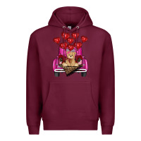 Burgundy valentines day tedybear truck Premium Hoodie - RanaPortraitStore