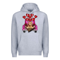 Heather Grey valentines day tedybear truck Premium Hoodie - RanaPortraitStore
