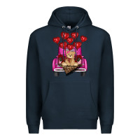 Navy valentines day tedybear truck Premium Hoodie - RanaPortraitStore