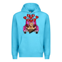 Ocean Blue valentines day tedybear truck Premium Hoodie - RanaPortraitStore
