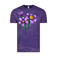 Cloud Purple Pasque Flower Illustrations Vintage Tee - LillyAllenDesigns