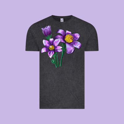 Pasque Flower Illustrations Vintage Tee Designed By Lillyallendesigns