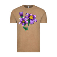Vintage Coffee Pasque Flower Illustrations Vintage Tee - LillyAllenDesigns
