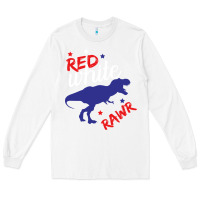 White 4th of July Dinosaur Long Sleeve Tee - Bettercallsaul