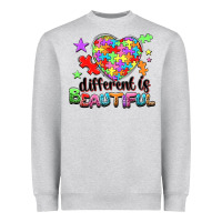Heather Grey Different is beautiful Heavyweight Sweatshirt - NancyCooperArtShop