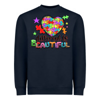 Navy Different is beautiful Heavyweight Sweatshirt - NancyCooperArtShop