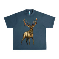 Midnight Navy elk deer Urban Heavy Tee - LillyAllenDesigns