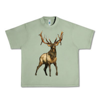 Oil Green elk deer Urban Heavy Tee - LillyAllenDesigns