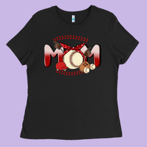 Baseball Mom Ladies Tee Designed By Maliassmallbusiness