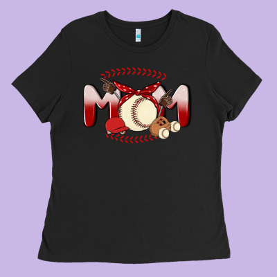 Baseball Mom Ladies Tee Designed By Maliassmallbusiness