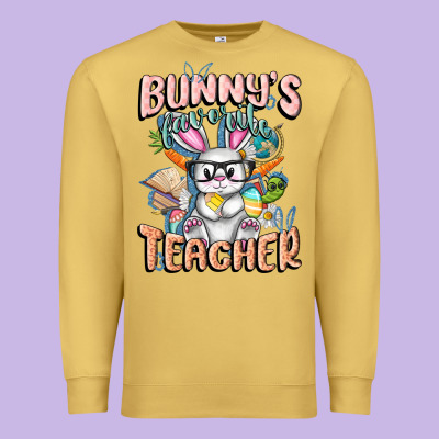 Bunny's Favorite Teacher Easter Day Premium Sweatshirt Designed By Fadigitalartstudio