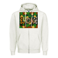 Oatmeal Heather st patricks day lucky clover and coins Zipper Hoodie - CowGirlArtShop