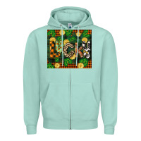 Seafoam st patricks day lucky clover and coins Zipper Hoodie - CowGirlArtShop