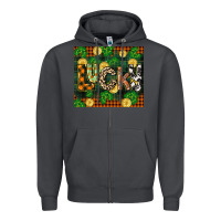 Smoke st patricks day lucky clover and coins Zipper Hoodie - CowGirlArtShop