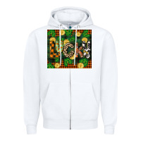 White st patricks day lucky clover and coins Zipper Hoodie - CowGirlArtShop