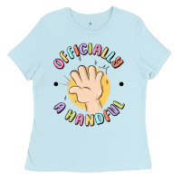 Baby Blue officially a handful Ladies Tee - MaliasSmallBusiness