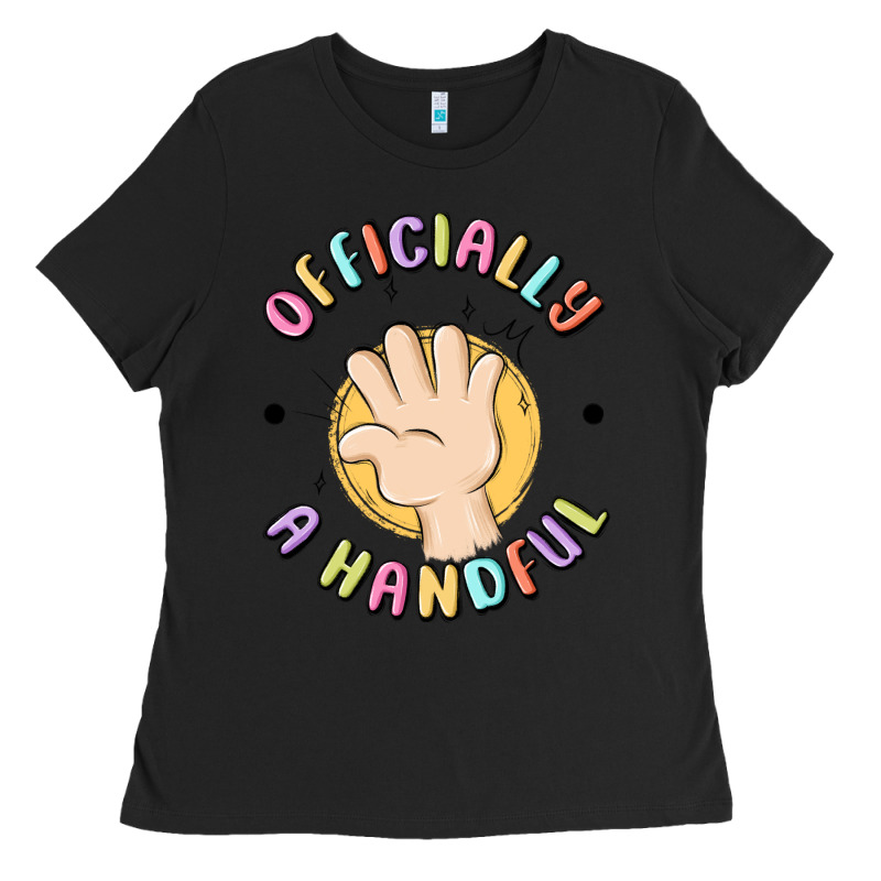 Officially A Handful Ladies Tee by MaliasSmallBusiness | Teevron
