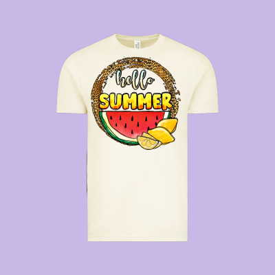 Hello Summer Watermelon Vintage Tee Designed By Jahusdesignshop