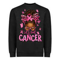 Black lets beat cancer afro messy bun Heavyweight Sweatshirt - texasbilliewilder