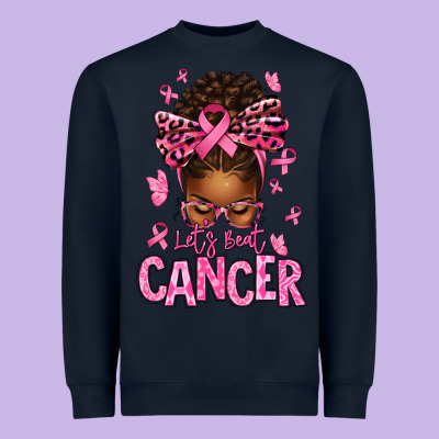 Lets Beat Cancer Afro Messy Bun Heavyweight Sweatshirt Designed By Texasbilliewilder