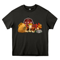 Asphalt Red Barn Farm Animals Heavy Core Tee - Jasminsmagicworld