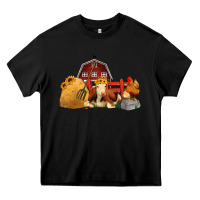 Black Red Barn Farm Animals Heavy Core Tee - Jasminsmagicworld