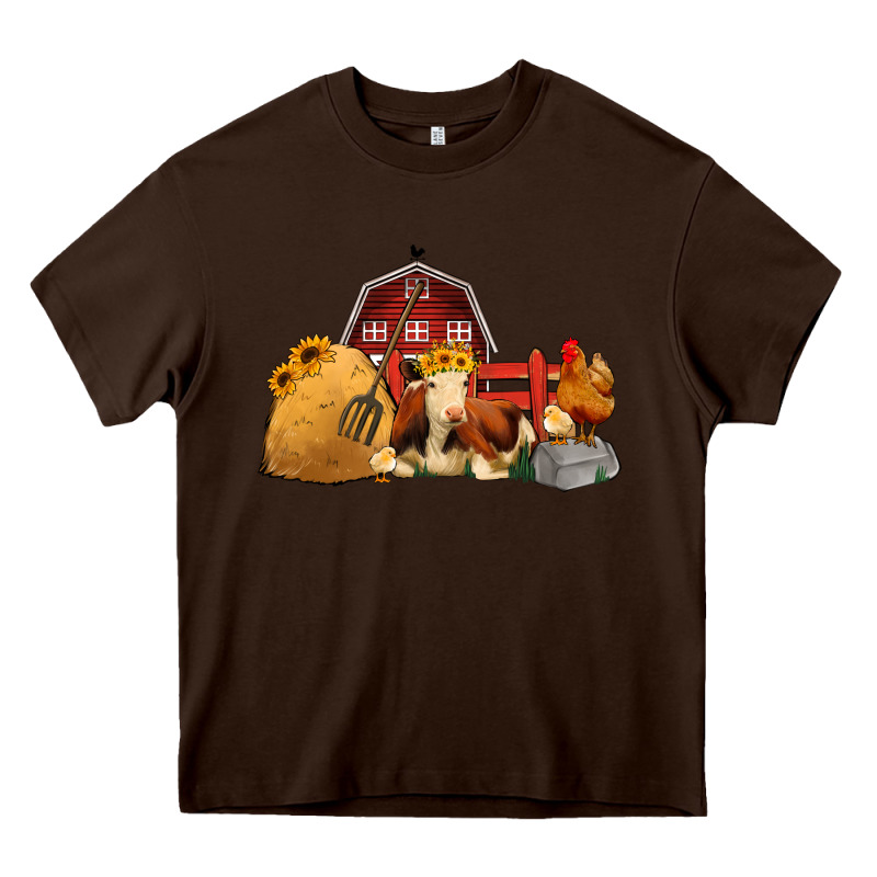Red Barn Farm Animals Heavy Core Tee by Jasminsmagicworld | Teevron