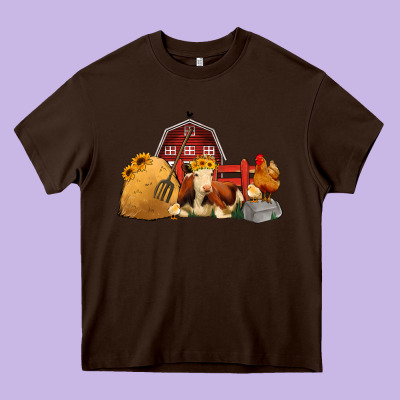 Red Barn Farm Animals Heavy Core Tee Designed By Jasminsmagicworld