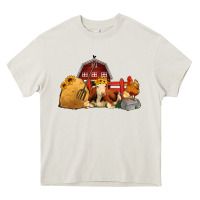 Cream Red Barn Farm Animals Heavy Core Tee - Jasminsmagicworld