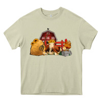 Mossy Red Barn Farm Animals Heavy Core Tee - Jasminsmagicworld
