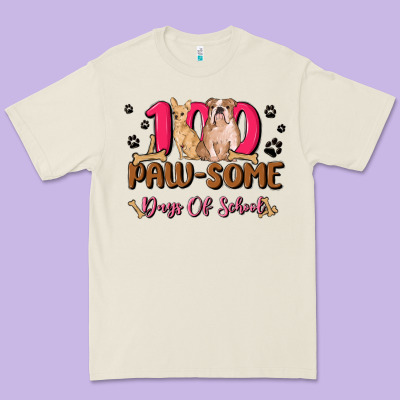 100 Paw Some Days Of School Premium Tee Designed By Maliassmallbusiness