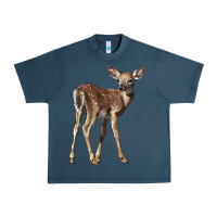 Midnight Navy white tailed fawn deer Urban Heavy Tee - LillyAllenDesigns