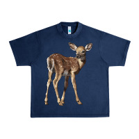 Navy white tailed fawn deer Urban Heavy Tee - LillyAllenDesigns