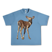 Pebble Blue white tailed fawn deer Urban Heavy Tee - LillyAllenDesigns