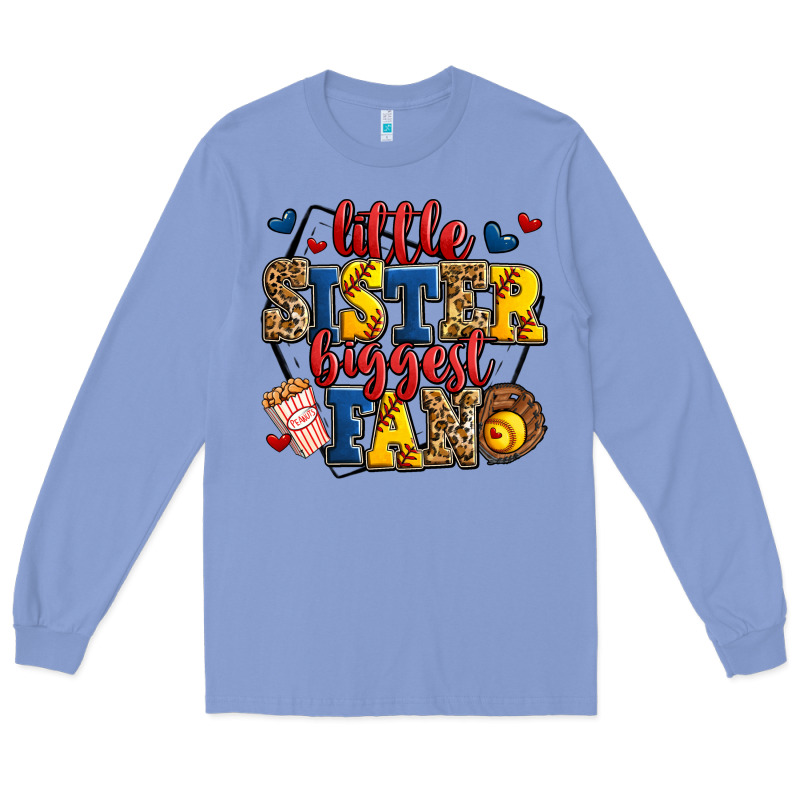 Little Sister Biggest Fan Softball Long Sleeve Tee by Jasminsmagicworld | Teevron