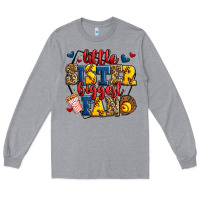 Heather Grey little sister biggest fan softball Long Sleeve Tee - Jasminsmagicworld
