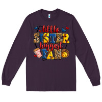 Plum little sister biggest fan softball Long Sleeve Tee - Jasminsmagicworld