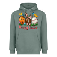 Sage Happy Easter Sports With Butterfly Heavyweight Hoodie - BundleAndBundleShop