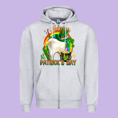 Happy Dentist St. Patrick's Day Zipper Hoodie Designed By Howdyjamesfarm