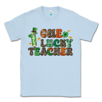 Dusty Blue one lucky teacher Classic Tee - LillyAllenDesigns