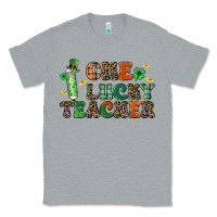 Heather Grey one lucky teacher Classic Tee - LillyAllenDesigns
