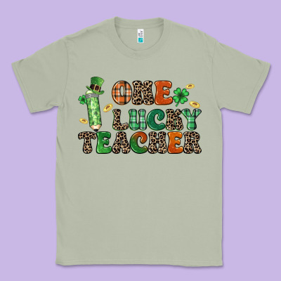 One Lucky Teacher Classic Tee Designed By Lillyallendesigns