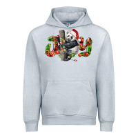Heather Grey panda joy christmas Urban Hoodie - LillyAllenDesigns