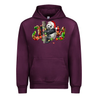 Mauve Wine panda joy christmas Urban Hoodie - LillyAllenDesigns