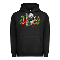 Pigment Black panda joy christmas Urban Hoodie - LillyAllenDesigns