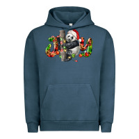 Pigment Midnight Navy panda joy christmas Urban Hoodie - LillyAllenDesigns