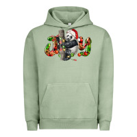 Pigment Oil Green panda joy christmas Urban Hoodie - LillyAllenDesigns