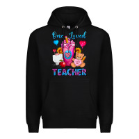 Black One Loved Teacher Valentines Day Cold Drink Frappe Premium Hoodie - FaDigitalArtStudio