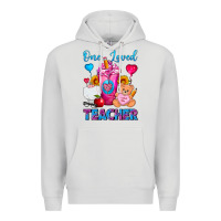 Dove Grey One Loved Teacher Valentines Day Cold Drink Frappe Premium Hoodie - FaDigitalArtStudio